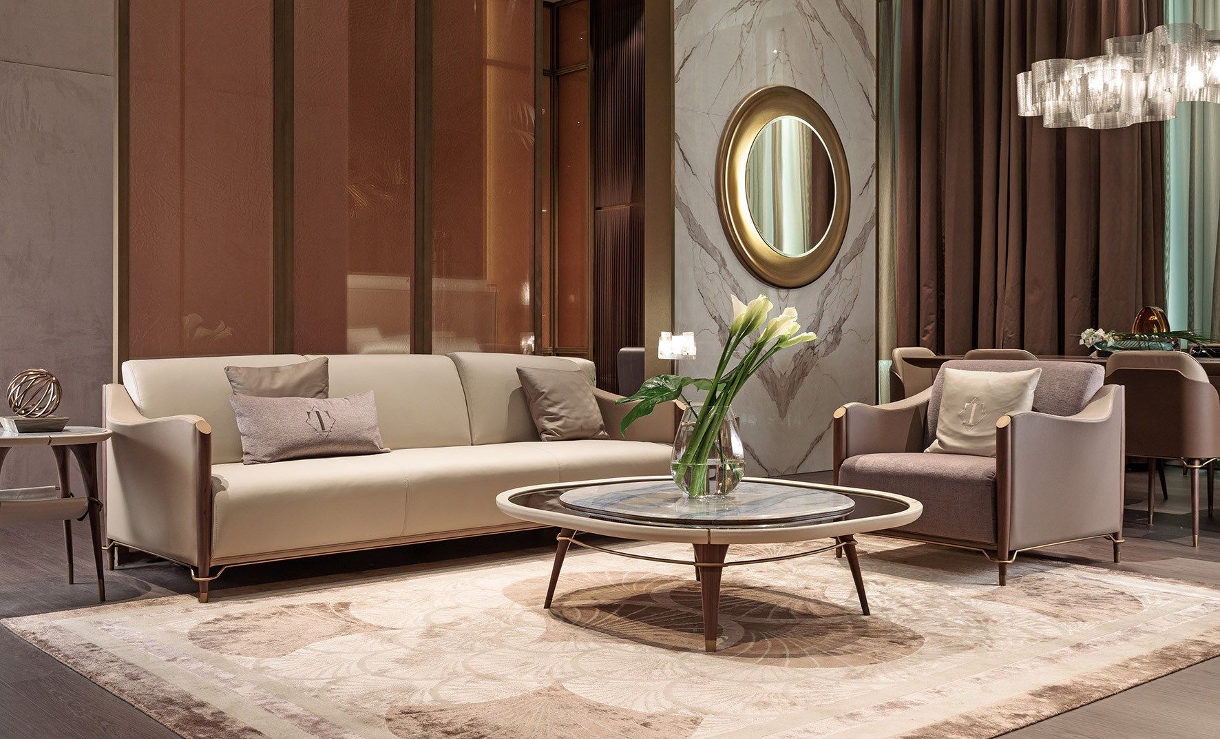 4-местный кожаный диван Turri Melting Light ARCH-00012066