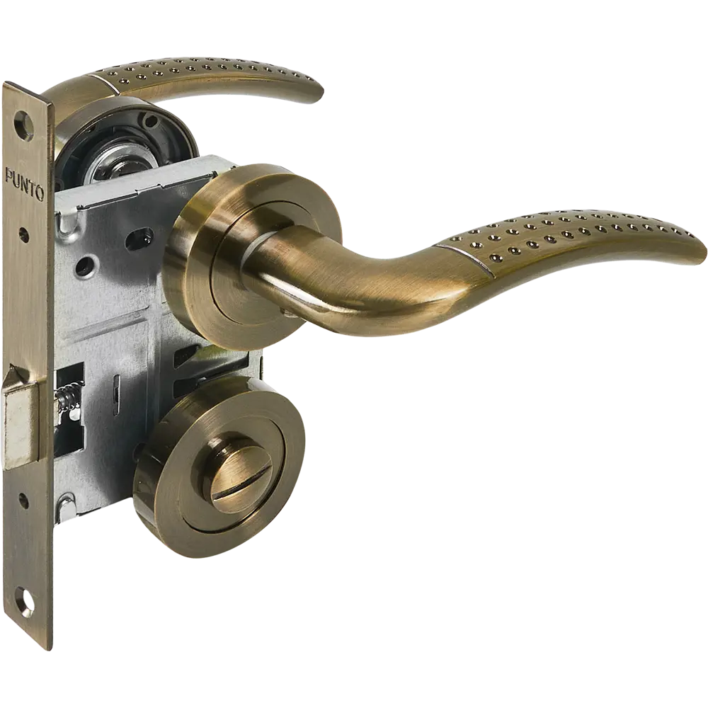 Дверные ручки PUNTO Logica с замковым механизмом в бронзовом исполнении 85202171 STLM-0903686