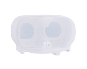 BHB301 Контейнер для двух рулонов туалетной бумаги без сердцевины ГАРМОНИЯ, пластик, прозрачный белый Merida