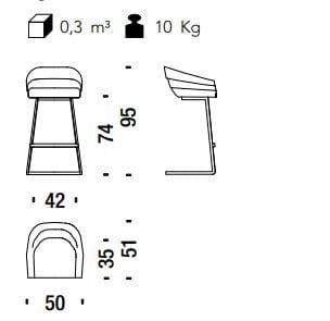 Высокий консольный стул из полипропилена MOROSO Rift ARCH-00140790 - Вид №8