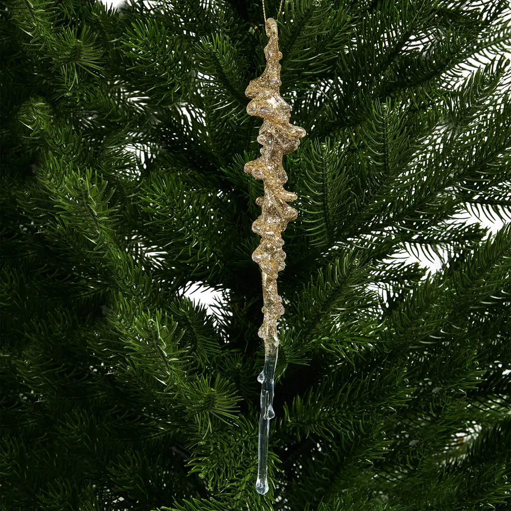 88458683 Новогоднее украшение Сосулька 22x4 см цвет золото STLM-1494940 Santreyd 