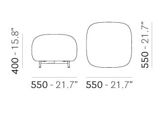 Квадратный пуф из ткани Pedrali Buddy ARCH-00097903 - Вид №5
