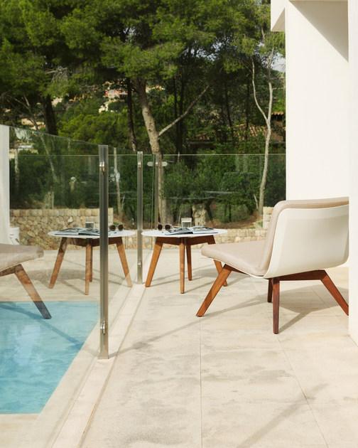 VITEO Круглый журнальный столик из Corian® и дерева Slim wood sun-id-1383221 - Вид №2