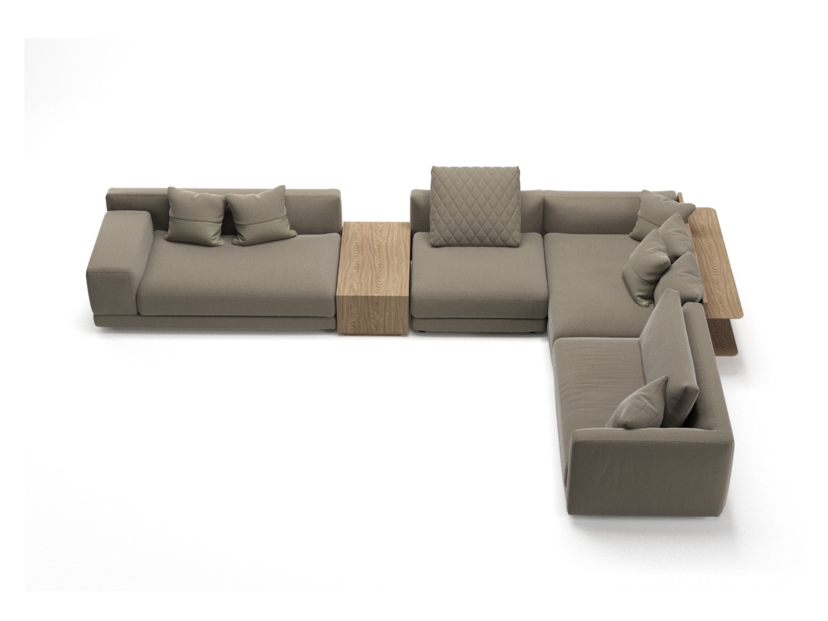 Угловой диван из ткани с журнальной стойкой Natuzzi Italia Melpot ARCH-00060944 - Вид №2