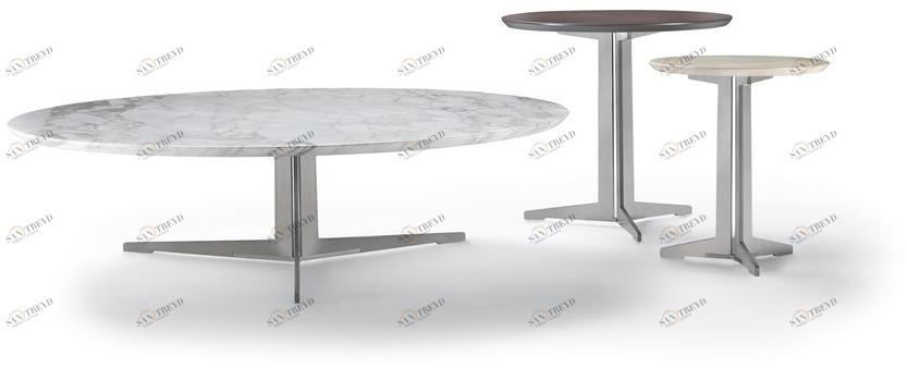 Flexform Круглый мраморный журнальный столик с подставкой 3 звезды Fly sun-id-1424644