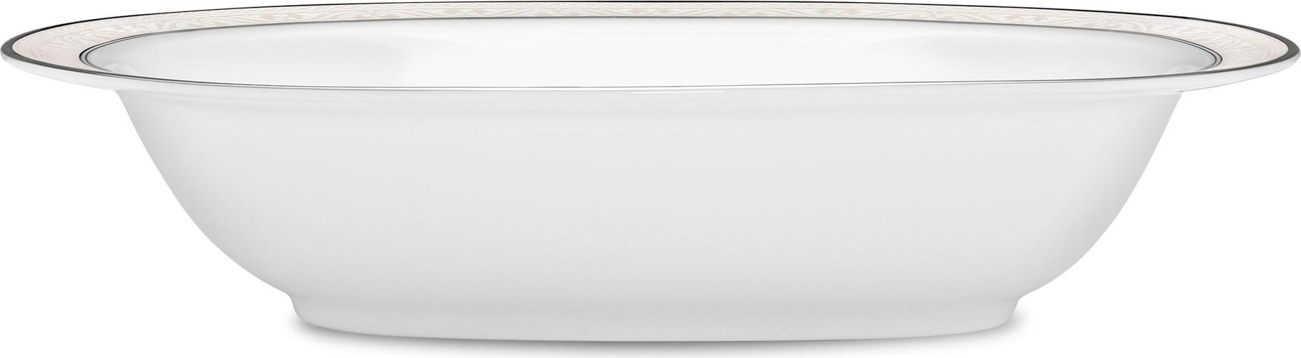54840 Noritake Салатник овальный Noritake "Монтвейл, платиновый кант" 26см Фарфор костяной 