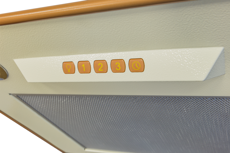 ONDA 60 CB Настенная вытяжка, ширина 60 см, отвод/рециркуляция, 800 м3/час, электронное управление, 3 скорости,светодиодное освещение 2х4 вт, таймер, анодированный алюминиевый жироулавливающий фильтр, угольный фильтр с6с (опция), 42-58 дб, цвет бежевый, о Santreyd  - Вид №2