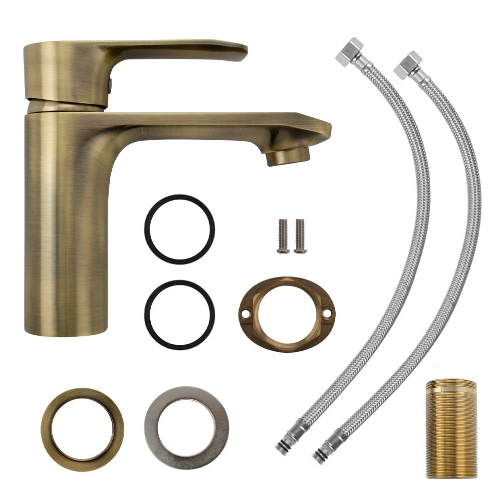 GFmark - Смеситель на раковину, шаровый, под состаренную БРОНЗУ, код: 5030  - Вид №3