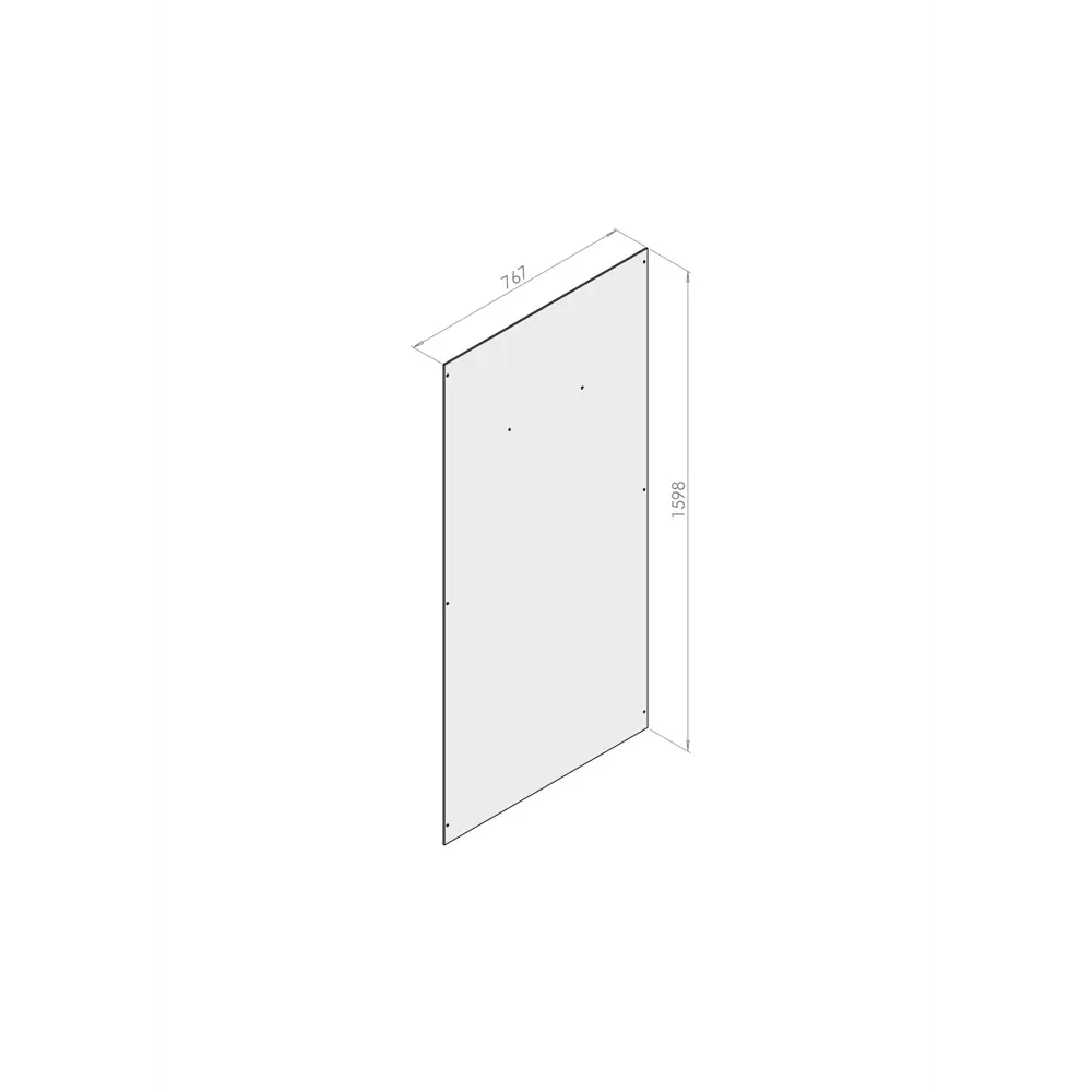 Стенка для душевой ширмы Domani-Spa Simple 1/4 круга высокий поддон 90x90 см 8 отверстий цвет белый STLM-2128024 - Вид №2