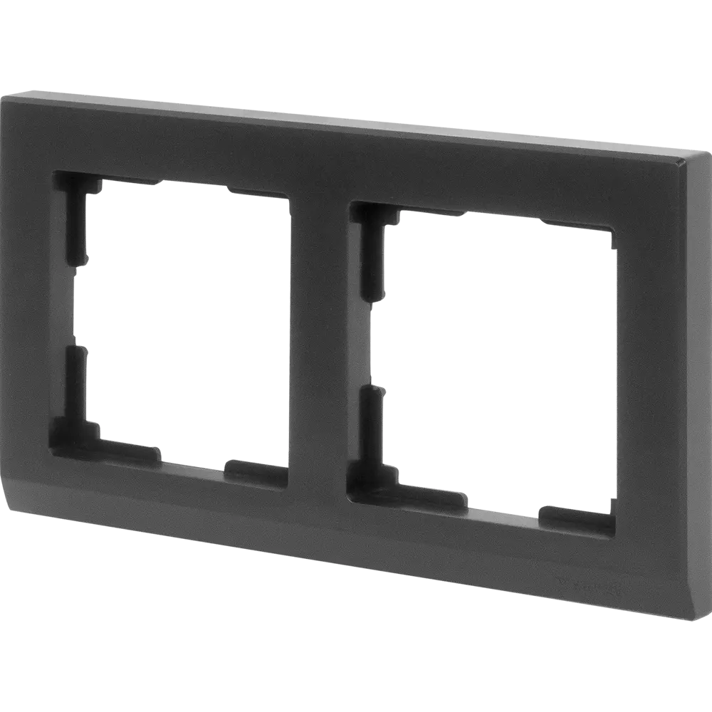 Рамка WERKEL Stark для розеток и выключателей на 2 поста, черная матовая 82125375 STLM-0019704 - Вид №1