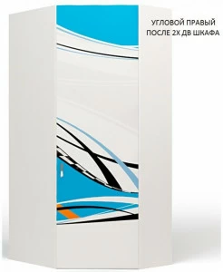 Шкаф угловой ABC-KING La-Man (правый)голубой
