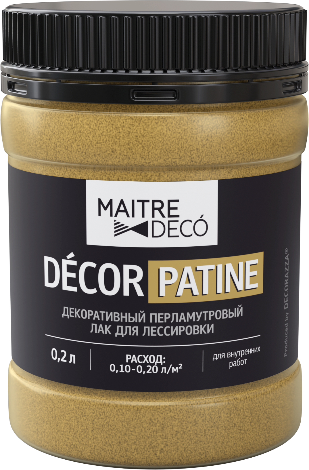 83840145 Лак перламутровый Décor Патина 0.2 л цвет золотой STLM-0044900 MAITRE DECO