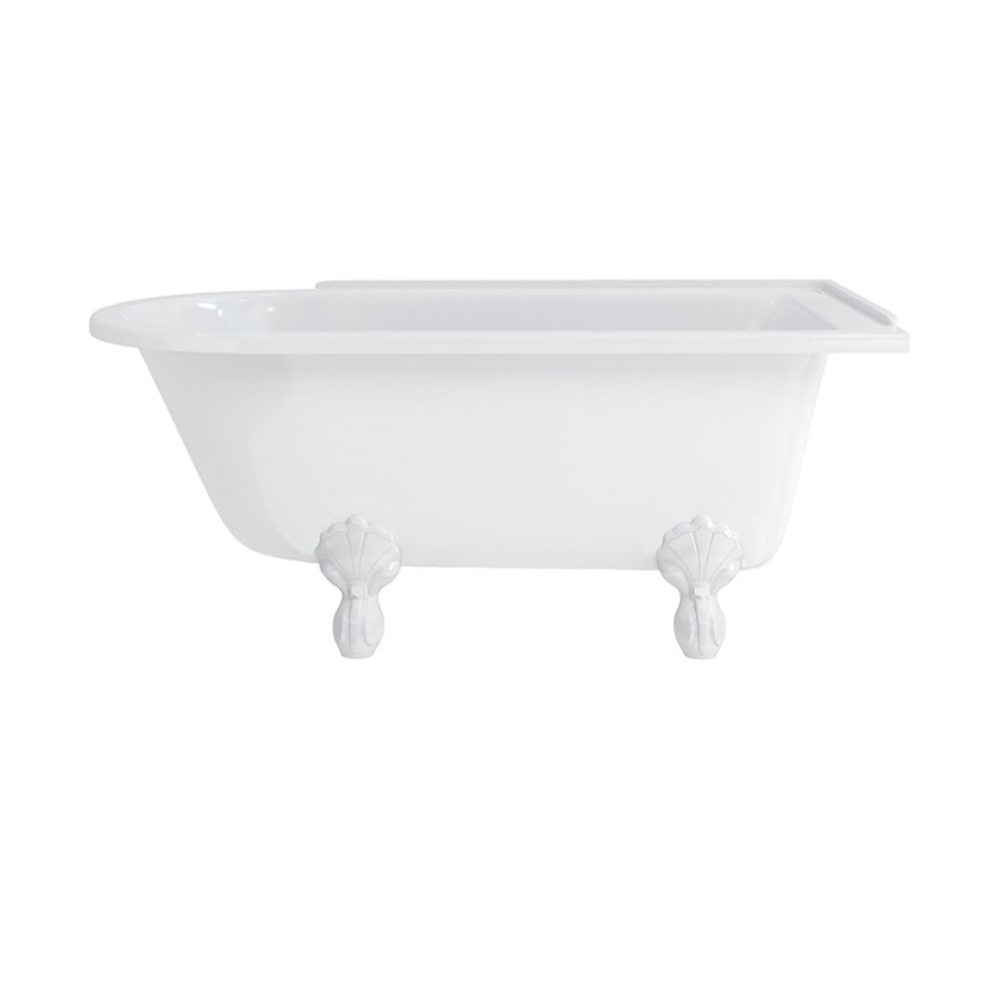 Burlington Душевая ванна для правой руки Hampton 150 см с роскошными ножками Правая рука с ножками Luxury Arc в белом цвете L2W E21  - Вид №2