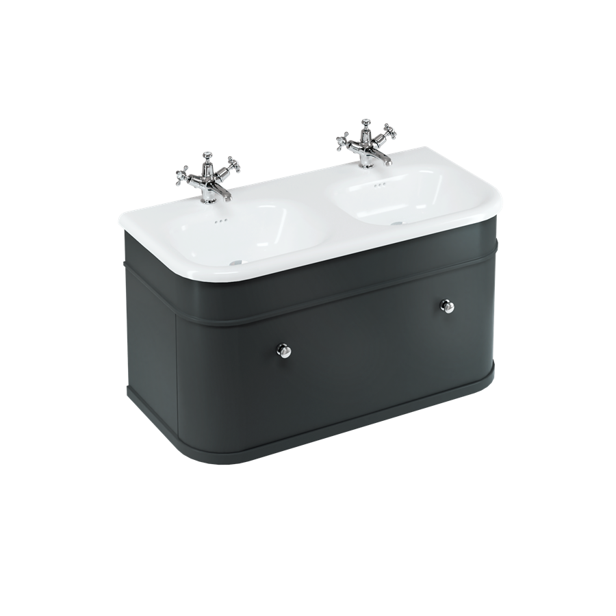 Burlington Chalfont Chalfont 1000мм Тумба с одним выдвижным ящиком - Матовый черный с никелевыми ножками CH100MB-CHLEGNKL  - Вид №4