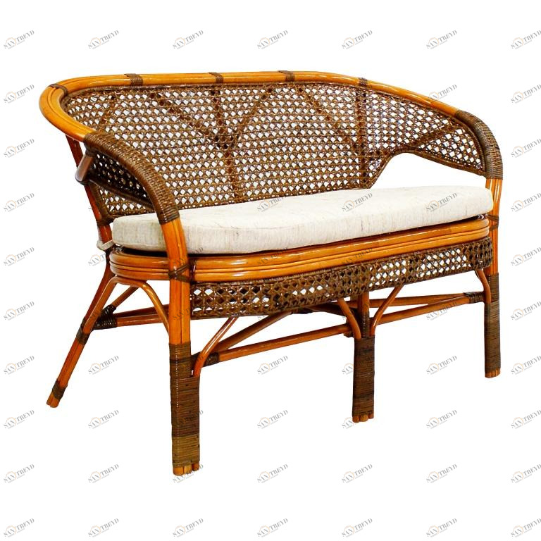 Диван мягкий коричневый "Пеланги" two tone ЭКО ДИЗАЙН CLASSIC RATTAN 129493 Бежевый;коричневый 