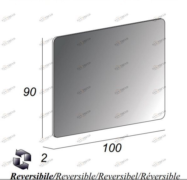 Зеркало со встроенной подсветкой, реверсивное, 100x90 CEZARES 54038 