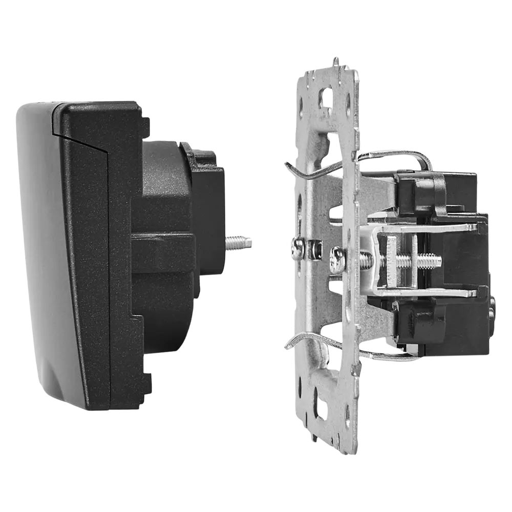 Розетка IEK Brite с защитными шторками и крышкой, черная 87761550 STLM-1115873 - Вид №3