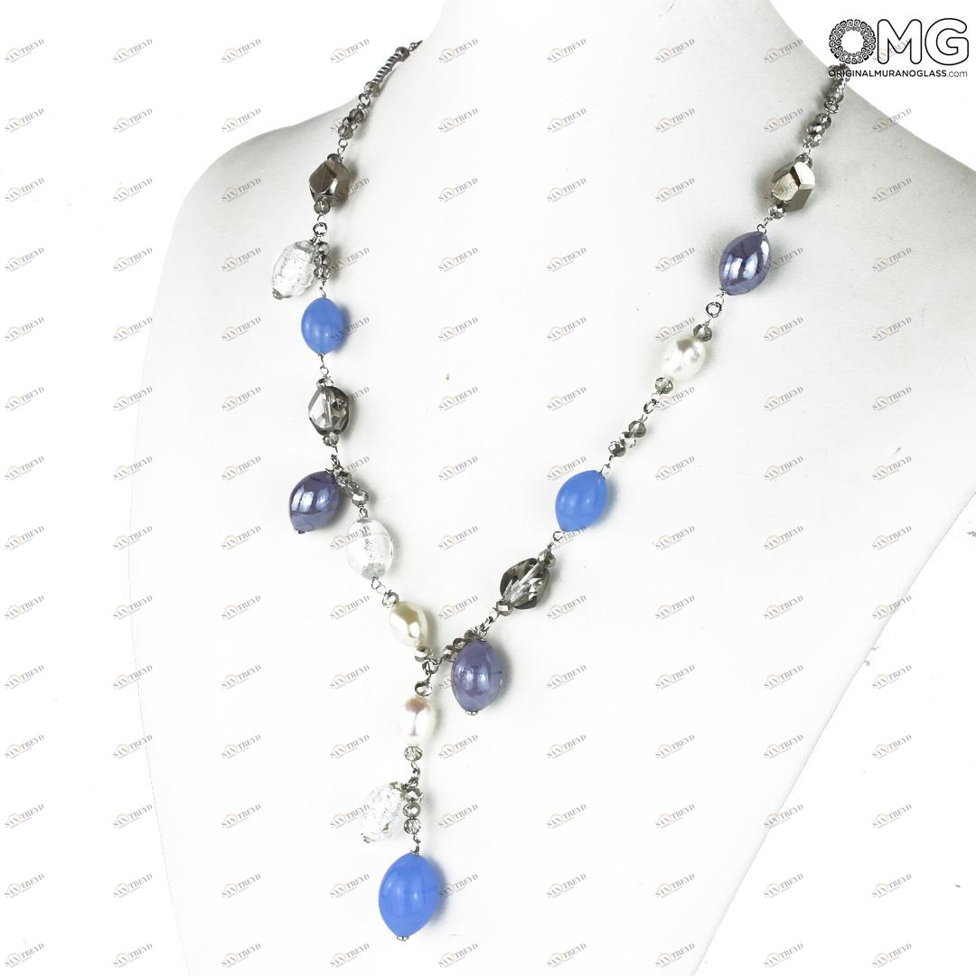 3949 ORIGINALMURANOGLASS Колье Фиалка - Коллекция Antica Murrina - муранское стекло OMG 88 см 