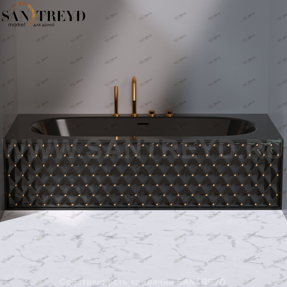 DV201T2R0PV4.104G Ванна с декоративными панелями CLASS OVAL с золотыми вставками A. e T. Italia CLASS AeT ITALIA GLASS