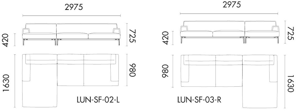 Grado Design Кожаный диван с шезлонгом Luna sun-id-1477264 - Вид №3