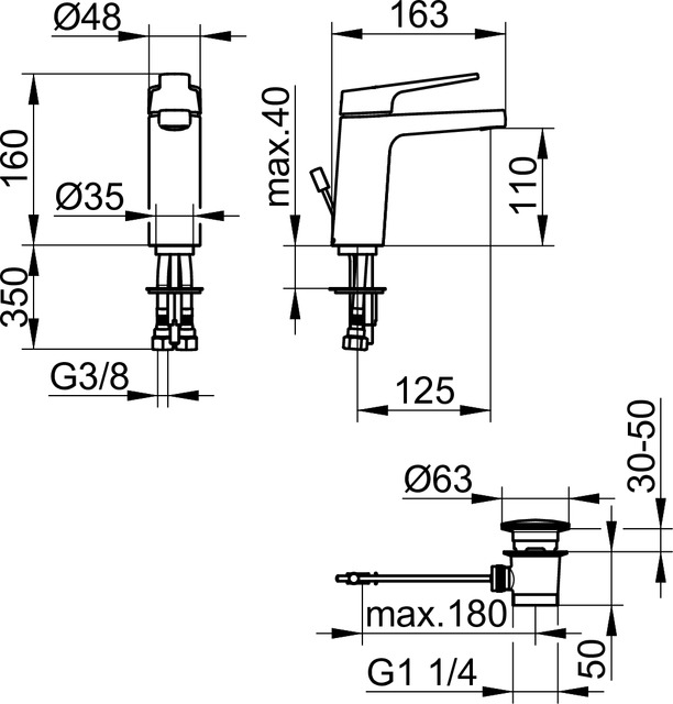 52702010000 Однорычажный смеситель для умывальника 110 KEUCO Collection Moll - Вид №2