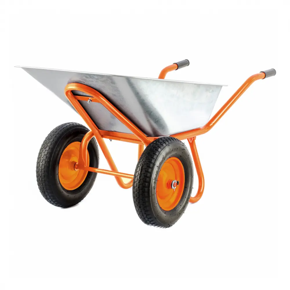 Садовая тачка Строймаш 2 колеса нагрузка до 320 кг 90 л оцинкованная сталь STLM-2075168