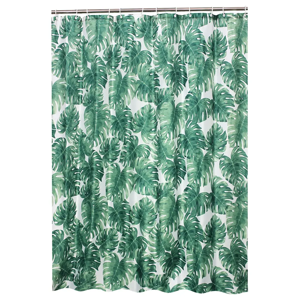 Штора для ванны Bath Plus Jungle Palm 180x200 см полиэстер цвет бело-зелёный 84738084 STLM-2203111 CHARME GREEN - Вид №1
