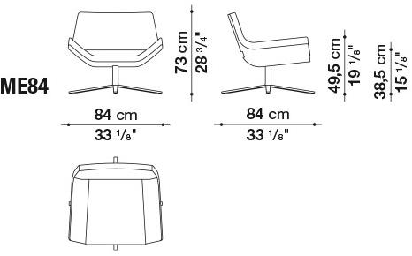 B&B Italia Кресло с обивкой из ткани с 4 спицами Metropolitan sun-id-1478482 - Вид №3