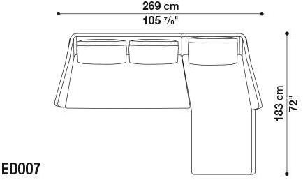B&B Italia Диван из ткани с шезлонгом Édouard EDOUARD sun-id-1511183 - Вид №5