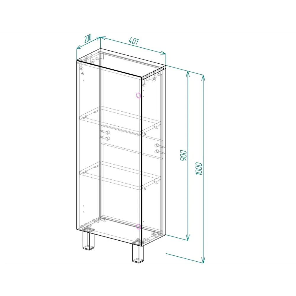 Santreyd Шкаф Турин для ванной с стеклянной дверцей и влагозащитой 86142940 STLM-0066402 - Вид №7
