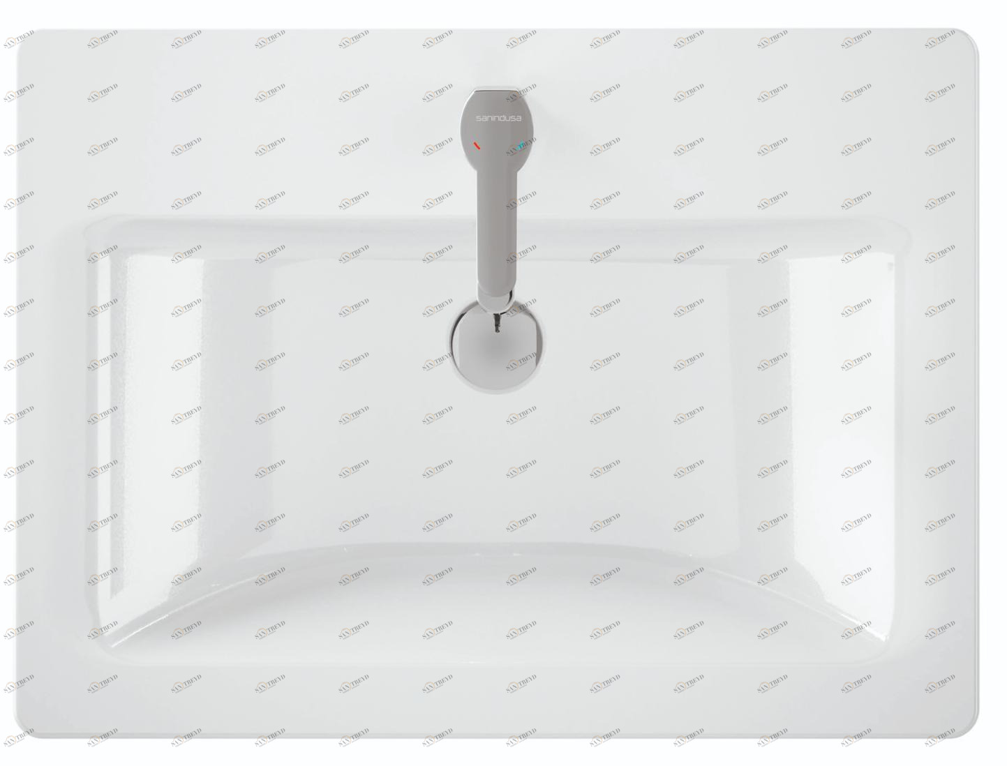 134350004 Подвесная раковина настенная прямоугольная Sanindusa 