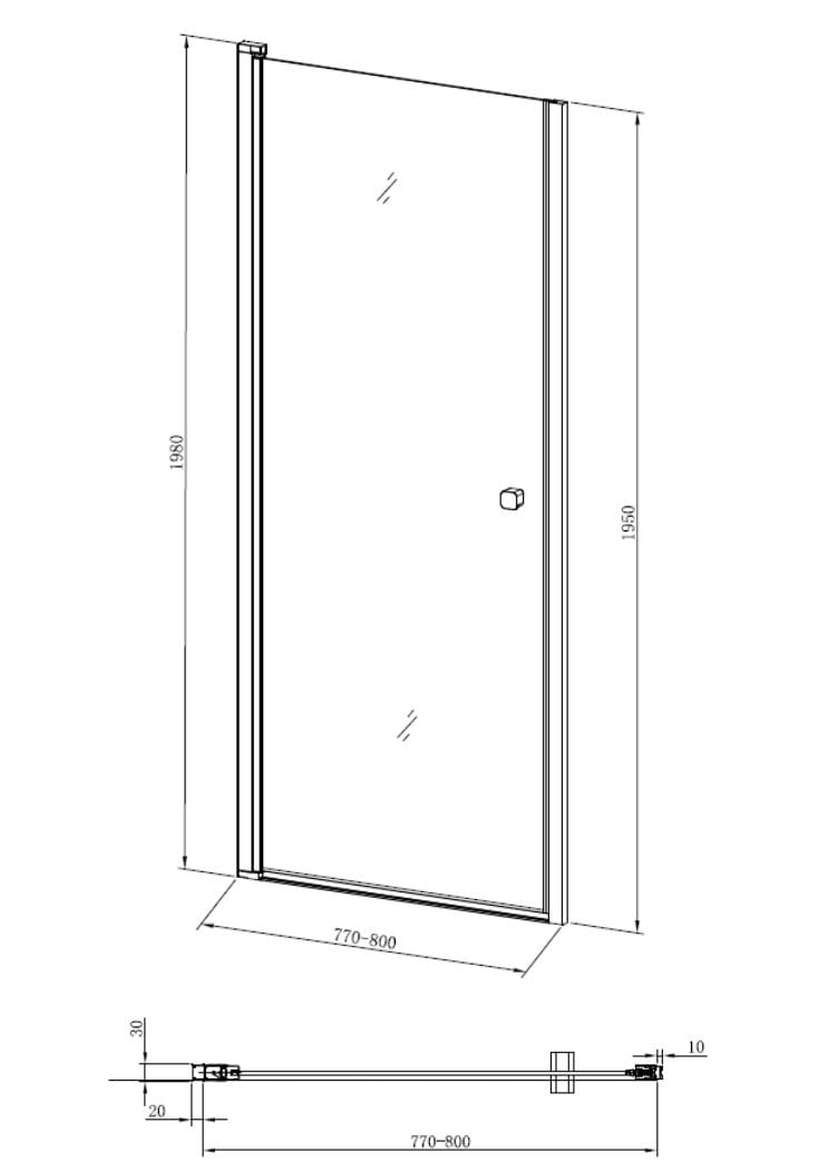 Душевая кабина из закаленного стекла с распашной дверью CROSSWATER CLEAR 6 ARCH-00098343 - Вид №2