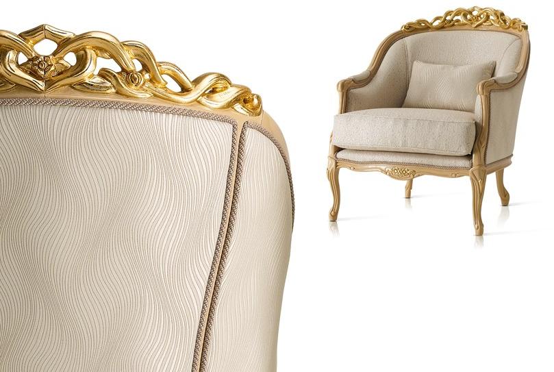 A.R. Arredamenti Бархатное кресло с подлокотниками Harmony 337 - Вид №1