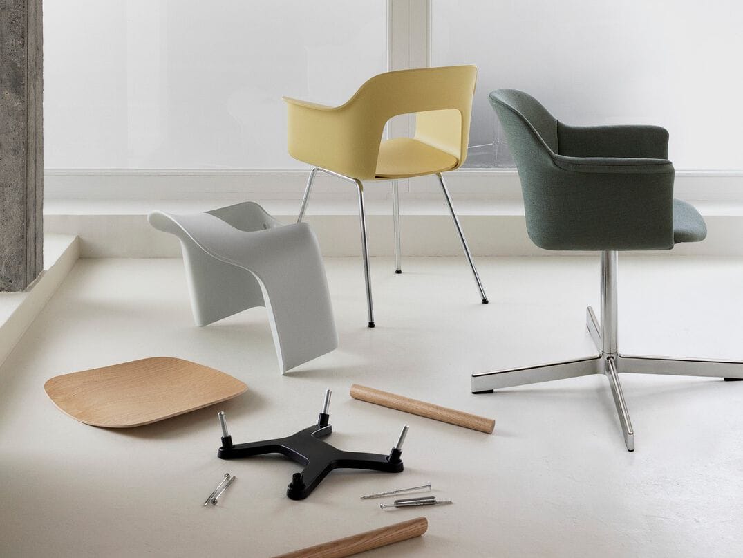 Подлокотник из полипропилена с деревянным сиденьем Hay макет ARCH-00040504 - Вид №2