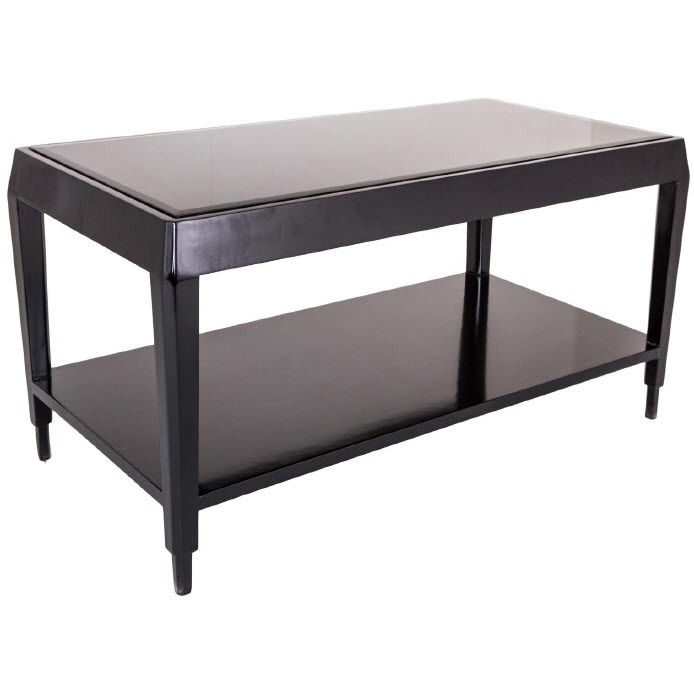 Журнальный столик черный с полкой и стеклянным топом Beaumont RVASTLEY PUSHA 062868 Черный  - Вид №1