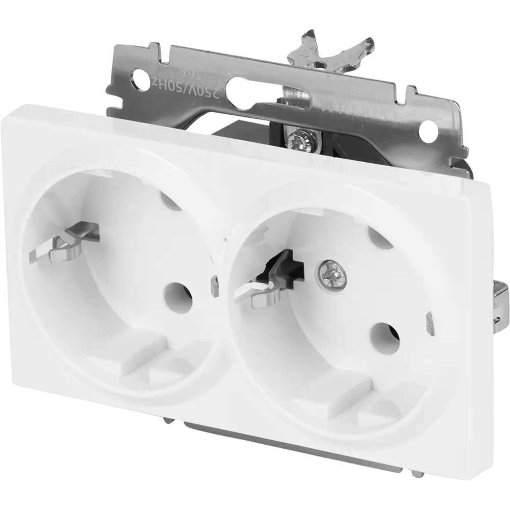 Двойная розетка WERKEL с заземлением для безопасного подключения техники 82125397 Встраиваемые механизмы STLM-0019724 - Вид №1