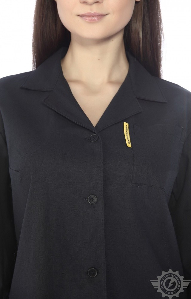 61680 Халат женский темный  Одежда для обслуживающего персонала  размер 56-58/170-176 Спецодежда  - Вид №7