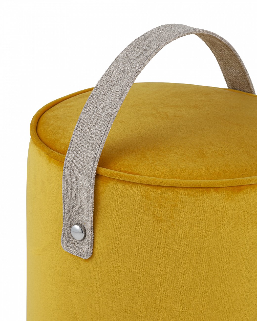 Пуфик круглый оранжевый вельветовый с ручкой "Джерри" STOOL GROUP  00-3881789 Желтый  - Вид №1