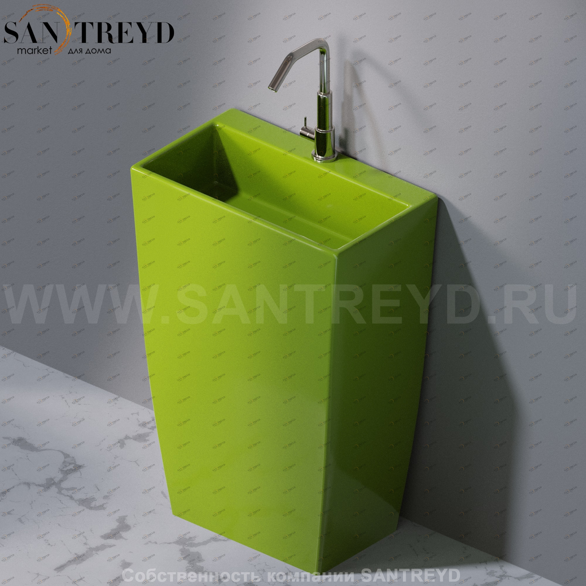 L115121 Напольная раковина стоящая прямоугольная A. e T. Italia Tower AeT ITALIA