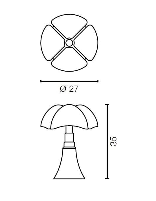 Стальная настольная лампа и метакрилатный абажур Martinelli Luce Летучая мышь ARCH-00126412 - Вид №14