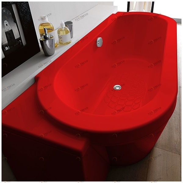 Ванна Gruppo treesse Playa V8181-DX-K красная овальная угловая пристенная правая VTLV8181DXK