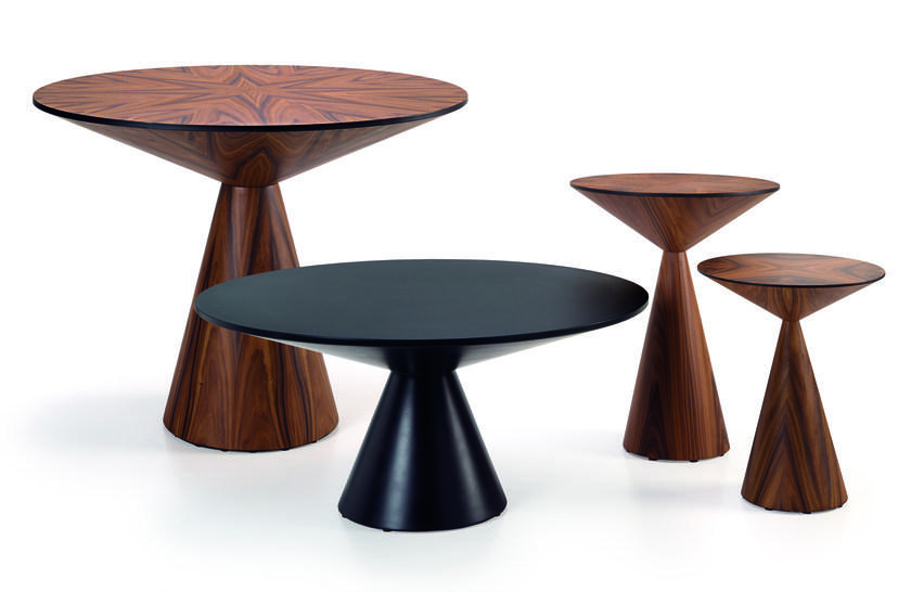 HMD INTERIORS Круглый сервисный столик из фанерованной древесины Lola sun-id-1490811 - Вид №3