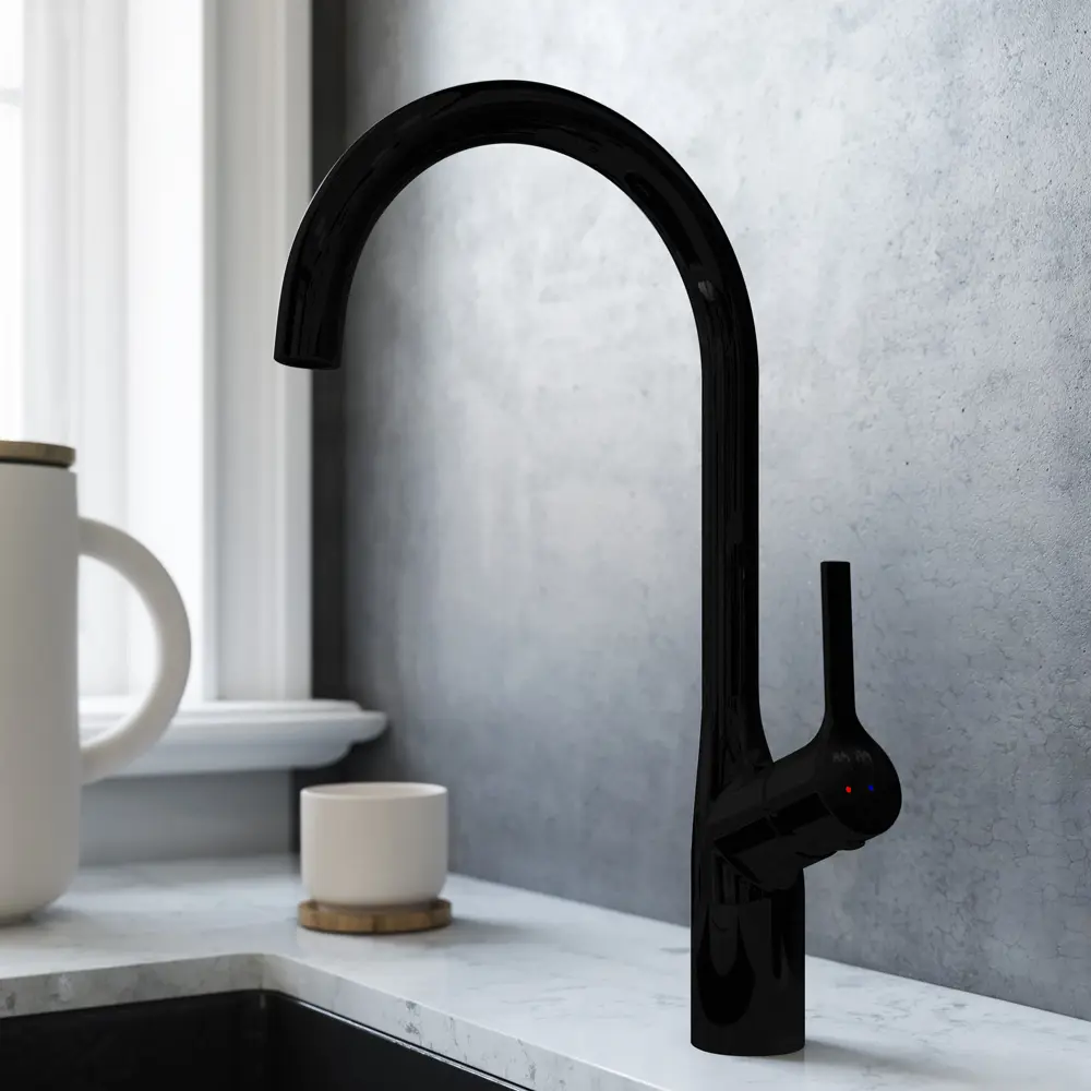 AM.PM Spike — стильный кухонный смеситель черного цвета 84177506 STLM-0046886 - Вид №3