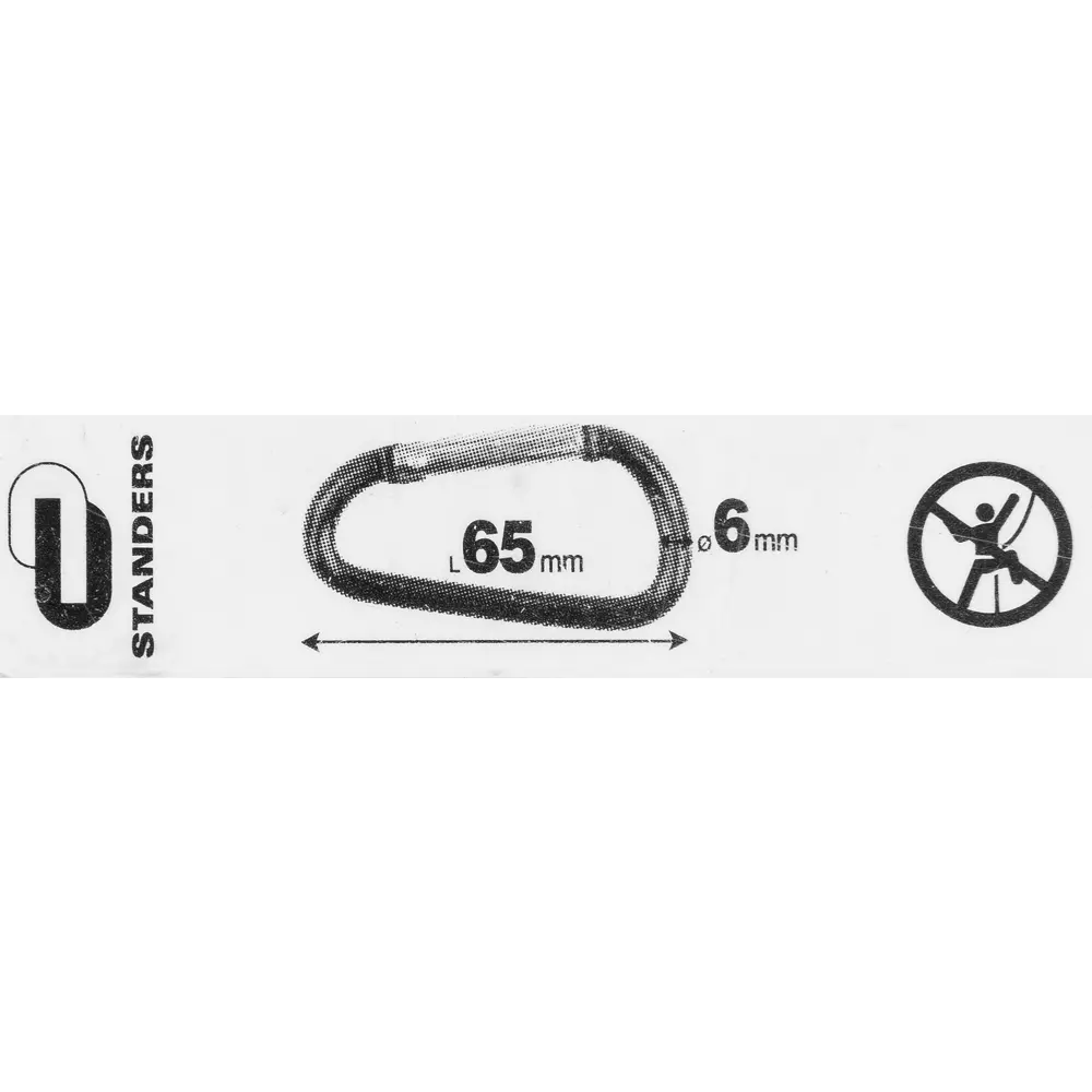 Карабин с защелкой овальный Standers 65 мм, цвет красный STLM-2080235 - Вид №1