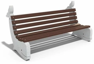 ENCHO ENCHEV - ETE Скамейка из бетона и дерева со спинкой  155