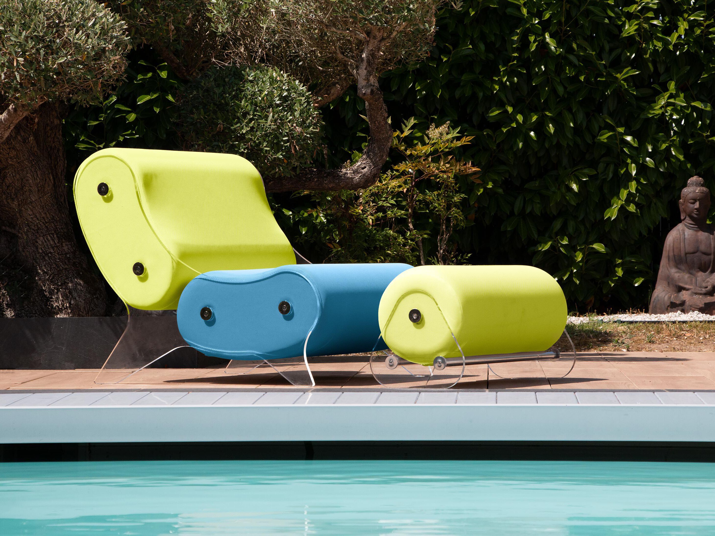 Кресло с подставкой для ног KUUMO MW06 SET TURQUOISE BLUE AND YELLOW ARCH-00064513