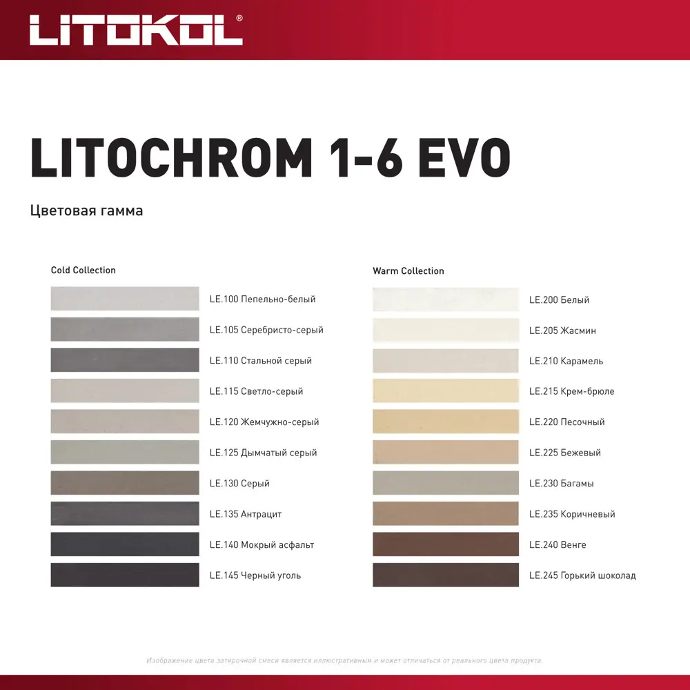 Litokol Litochrom 1-6 Evo - цементная затирка для плитки черный уголь 2 кг 85486587 STLM-0063168 - Вид №4