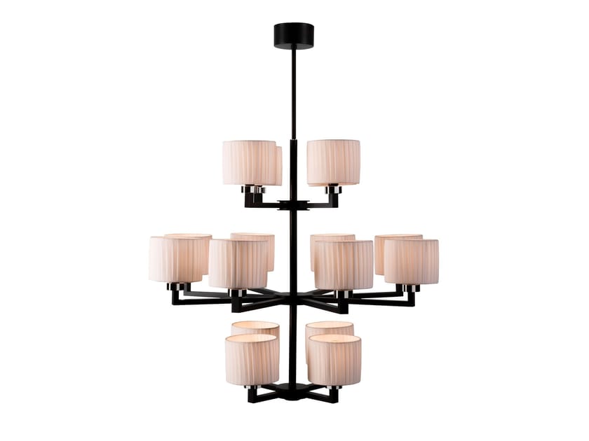 Металлический и тканевый светодиодный подвесной светильник Lampex Italiana Миранда ARCH-00149845