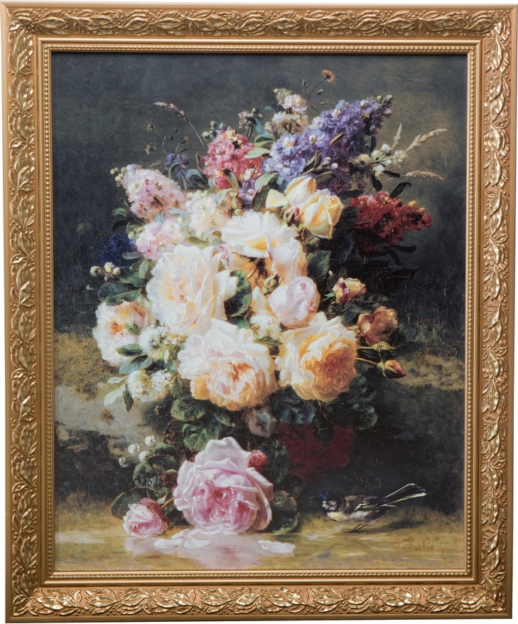 10596152 Goebel Картина 48*58см "Спок.жизнь с роз." Фарфор 