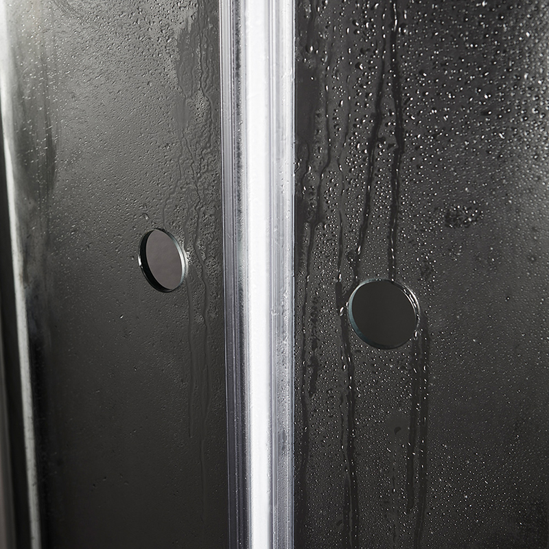 20055586 Ванная Стенка Nejd Corner 80X80 Прозрачный Стеклянный Мат Алюминий Westerbergs  - Вид №2